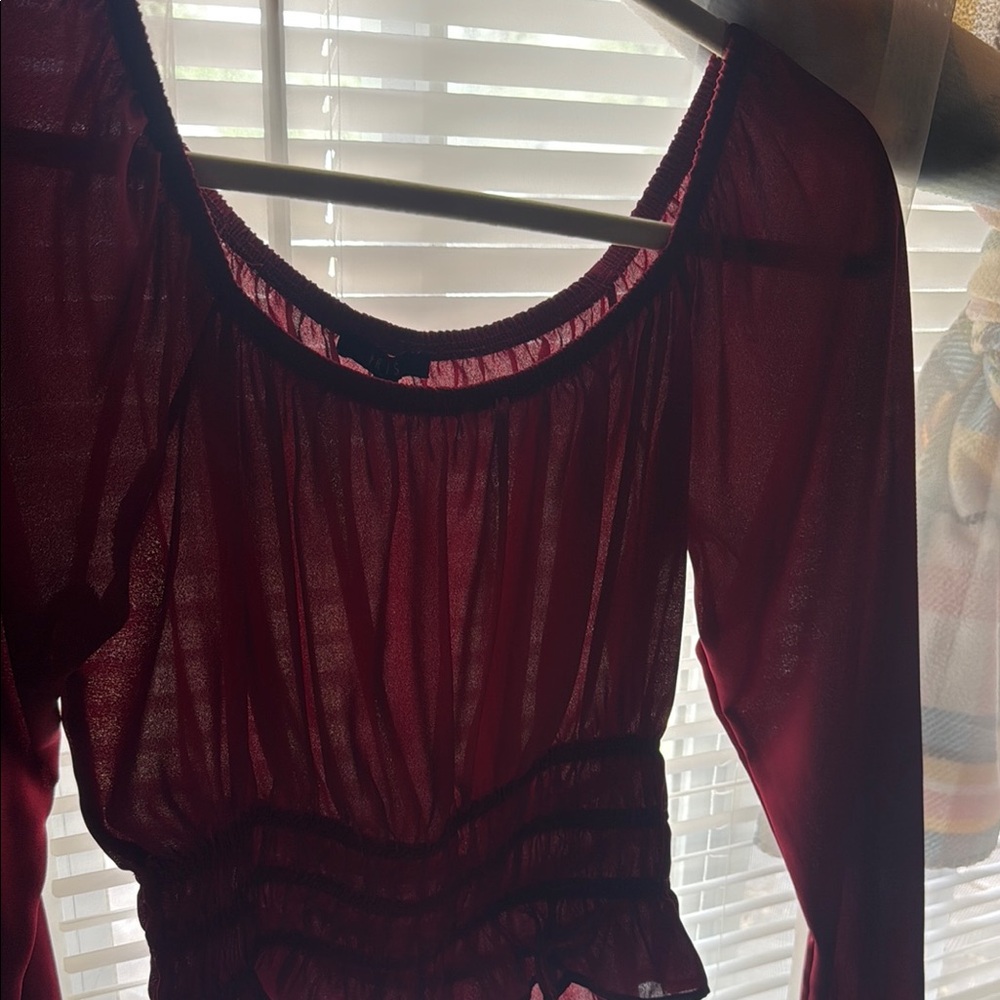 Elegant Burgundy Women's Top